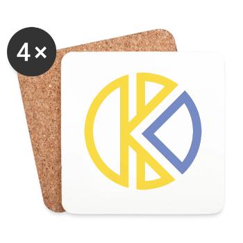 K Bekleidungsmarke - Untersetzer (4er-Set) - Weiß - Vorne