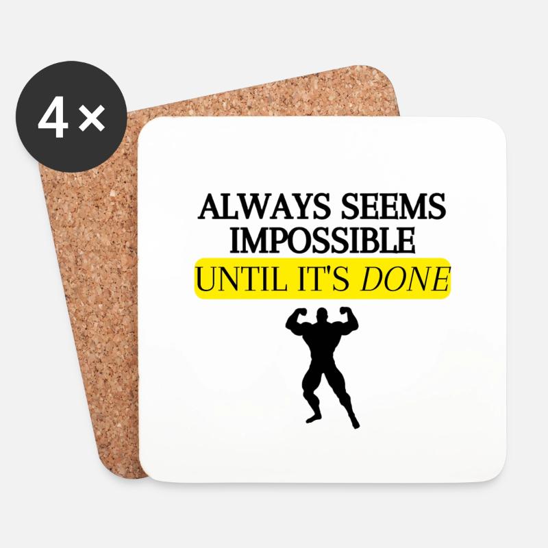 It seems impossible until you do it - Coasters (set of 4) - white