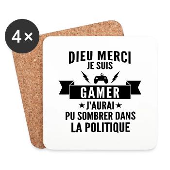 je suis gamer / citations humour gamer - Dessous de verre (lot de 4) - blanc - Devant