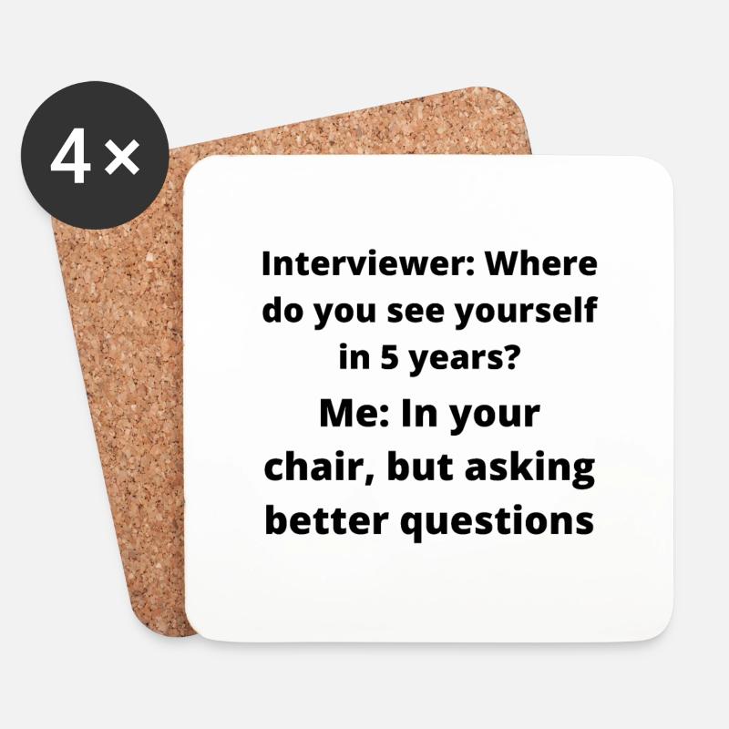 Lustiges sarkastisches Interview - Untersetzer (4er-Set) - Weiß
