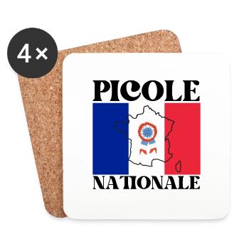 Picole Nationale France - Drapeau Carte et Ruban - Dessous de verre (lot de 4) - blanc - Devant