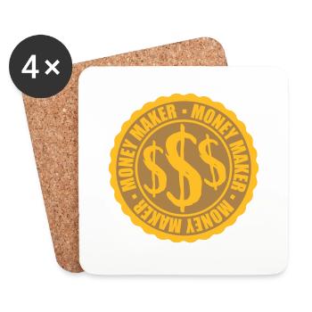 Money Stamp Money Maker - Dessous de verre (lot de 4) - blanc - Devant