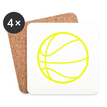 Basket-ball - Dessous de verre (lot de 4) - blanc - Devant