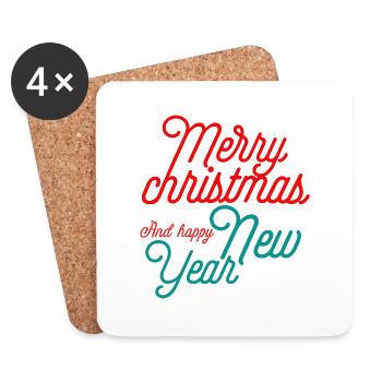 Merry christmas - Dessous de verre (lot de 4) - blanc - Devant