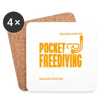 jobFill Your Pocket but freediving fills your soul - Coasters (set of 4) - white - Front
