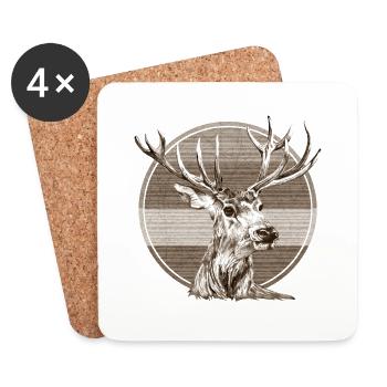 Deer - Coasters (set of 4) - white - Front