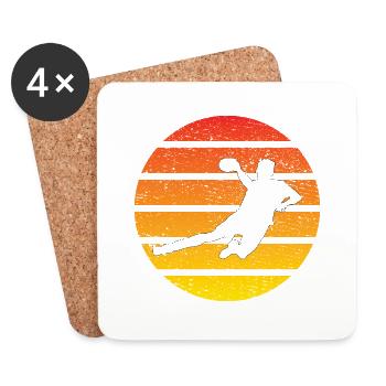 Club de handball Handballeurs Joueurs de handball Joueurs de handball - Dessous de verre (lot de 4) - blanc - Devant