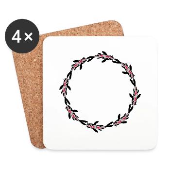 Koi Fish County Nishikigoi - Coasters (set of 4) - white - Front