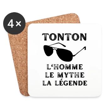 TONTON Lunette de soleil L'homme Le mythe légende - Dessous de verre (lot de 4) - blanc - Devant