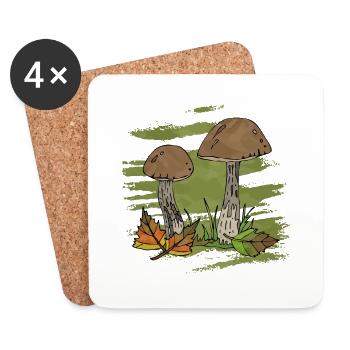 Fungi - Coasters (set of 4) - white - Front