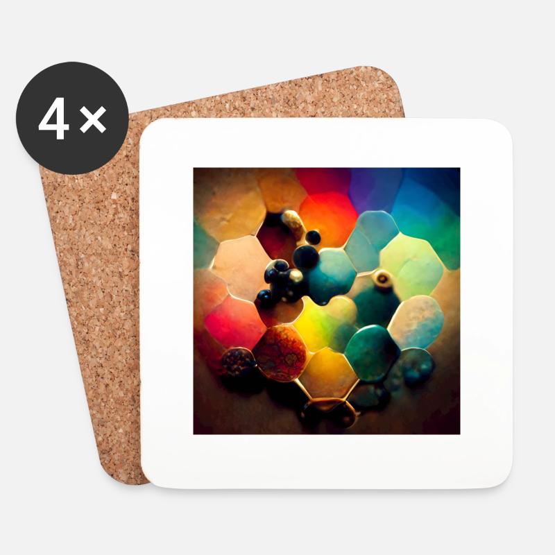 Ein Puzzle mit Molekülen - Untersetzer (4er-Set) - Weiß