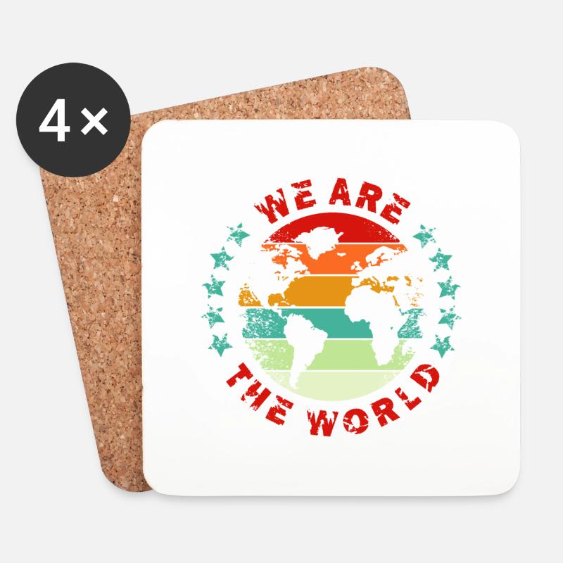 We are the world - Untersetzer (4er-Set) - Weiß