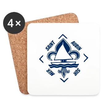 Saint Aubin sur Mer in Normandy France - Coasters (set of 4) - white - Front