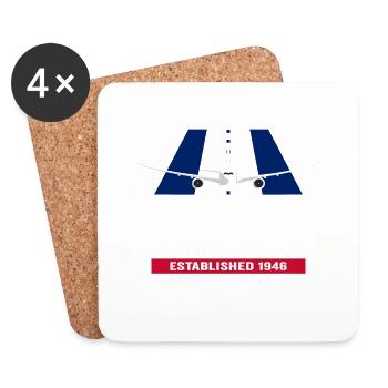 LHR London Heathrow Airport UK - Plane Design - Coasters (set of 4) - white - Front