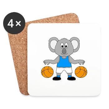 BASKETBALL - KOALA - SPORT - TIER - KIND - BABY - Untersetzer (4er-Set) - Weiß - Vorne