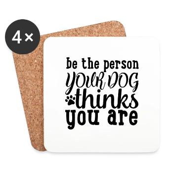 Citation de chien - Dessous de verre (lot de 4) - blanc - Devant