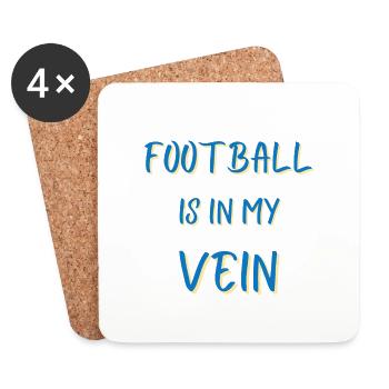 Le football drôle est dans ma veine - Dessous de verre (lot de 4) - blanc - Devant