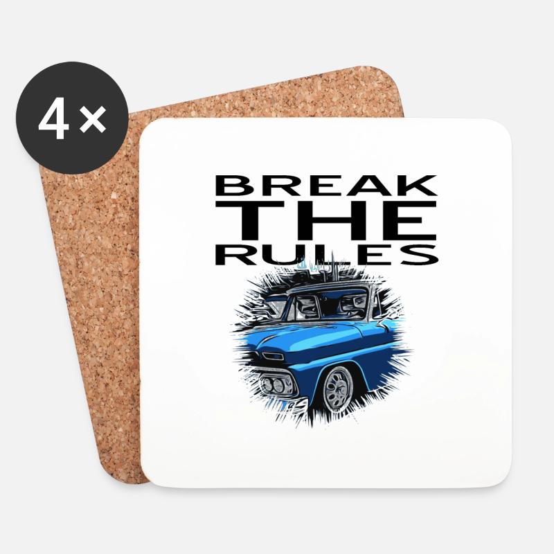 Auto - Untersetzer (4er-Set) - Weiß