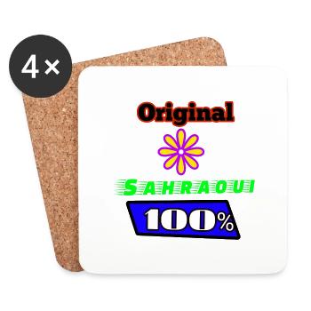 Sahraoui 100x100 - Dessous de verre (lot de 4) - blanc - Devant