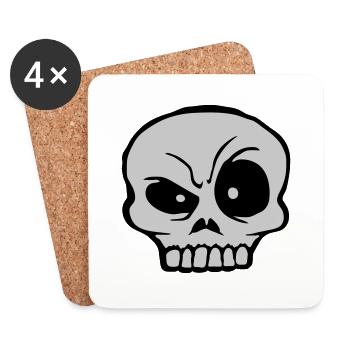 Skeptical facial expression skull skeleton - Coasters (set of 4) - white - Front
