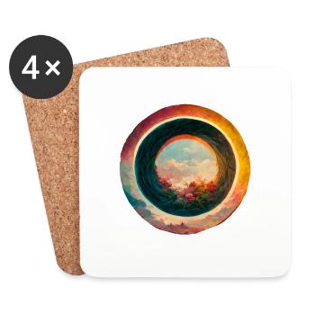 A circle in a circle - Coasters (set of 4) - white - Front