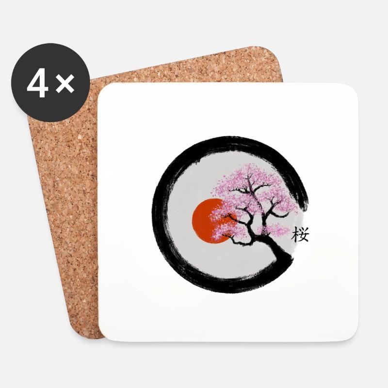 Sakura - Untersetzer (4er-Set) - Weiß