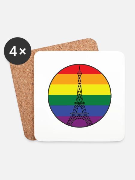 LGBT PARIS - Coasters (set of 4) - white