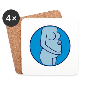Mom Pregnant Woman Belly - Coasters (set of 4) - white - Front