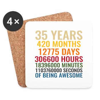 35 years of being awesome birthday - Coasters (set of 4) - white - Front