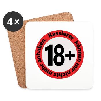 Kassierer können mir nichts anhaben 18. Geburtstag - Untersetzer (4er-Set) - Weiß - Vorne
