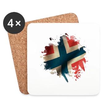 Norvège Norvège Oslo scandinavie viking - Dessous de verre (lot de 4) - blanc - Devant