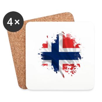 Norvège Norvège Oslo scandinavie viking - Dessous de verre (lot de 4) - blanc - Devant
