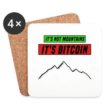 It's not mountains it's bitcoin V8 - Crypto - Dessous de verre (lot de 4) - blanc - Devant