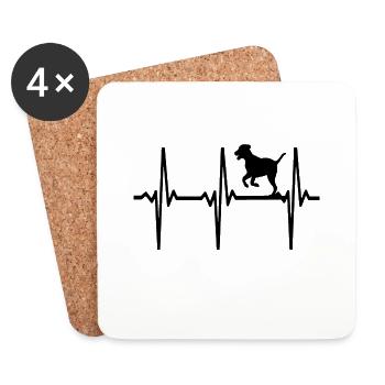 Hund - Untersetzer (4er-Set) - Weiß - Vorne