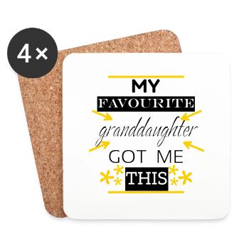 My Favourite Granddaughter Got Me This - Coasters (set of 4) - white - Front
