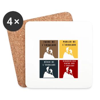 ce que je fais durant mon temps libre escalade - Dessous de verre (lot de 4) - blanc - Devant