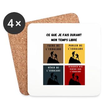 ce que je fais durant mon temps libre escalade - Dessous de verre (lot de 4) - blanc - Devant