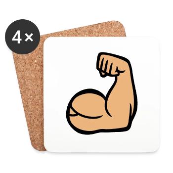 bras musclé - Dessous de verre (lot de 4) - blanc - Devant