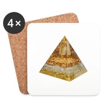 Golden Key Pyramid - Coasters (set of 4) - white - Front