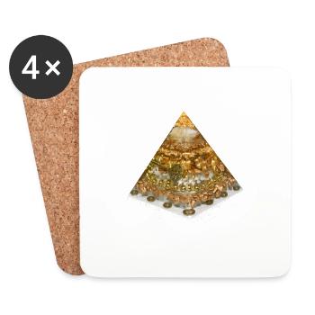 Toth Pyramide - Untersetzer (4er-Set) - Weiß - Vorne