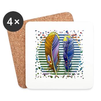 Stylo - Dessous de verre (lot de 4) - blanc - Devant