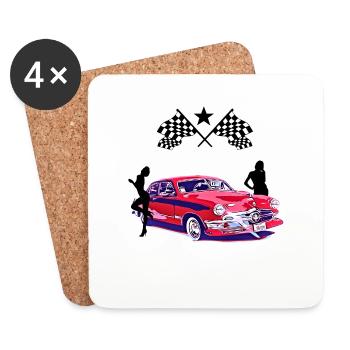 Voiture - Dessous de verre (lot de 4) - blanc - Devant