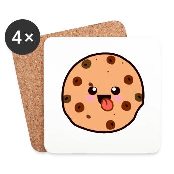 Cookie kawaii language - Coasters (set of 4) - white - Front