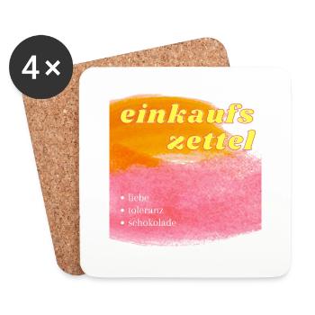 einkaufszettel - Untersetzer (4er-Set) - Weiß - Vorne