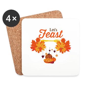 Thanksgiving Thanksgiving Festival Turkey T-Shirt - Coasters (set of 4) - white - Front