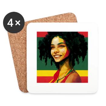 She is in love with a rastaman - Untersetzer (4er-Set) - Weiß - Vorne