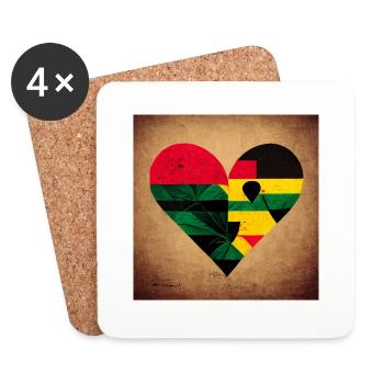 She is in love with a Rastaman AI painting - Untersetzer (4er-Set) - Weiß - Vorne