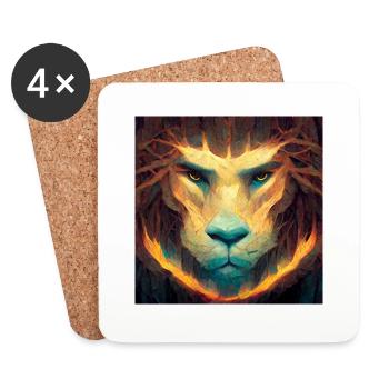 iron like a lion in Zion - Untersetzer (4er-Set) - Weiß - Vorne