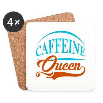 Reine de la caféine - Dessous de verre (lot de 4) - blanc - Devant
