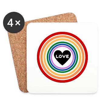 L’amour est amour - Dessous de verre (lot de 4) - blanc - Devant